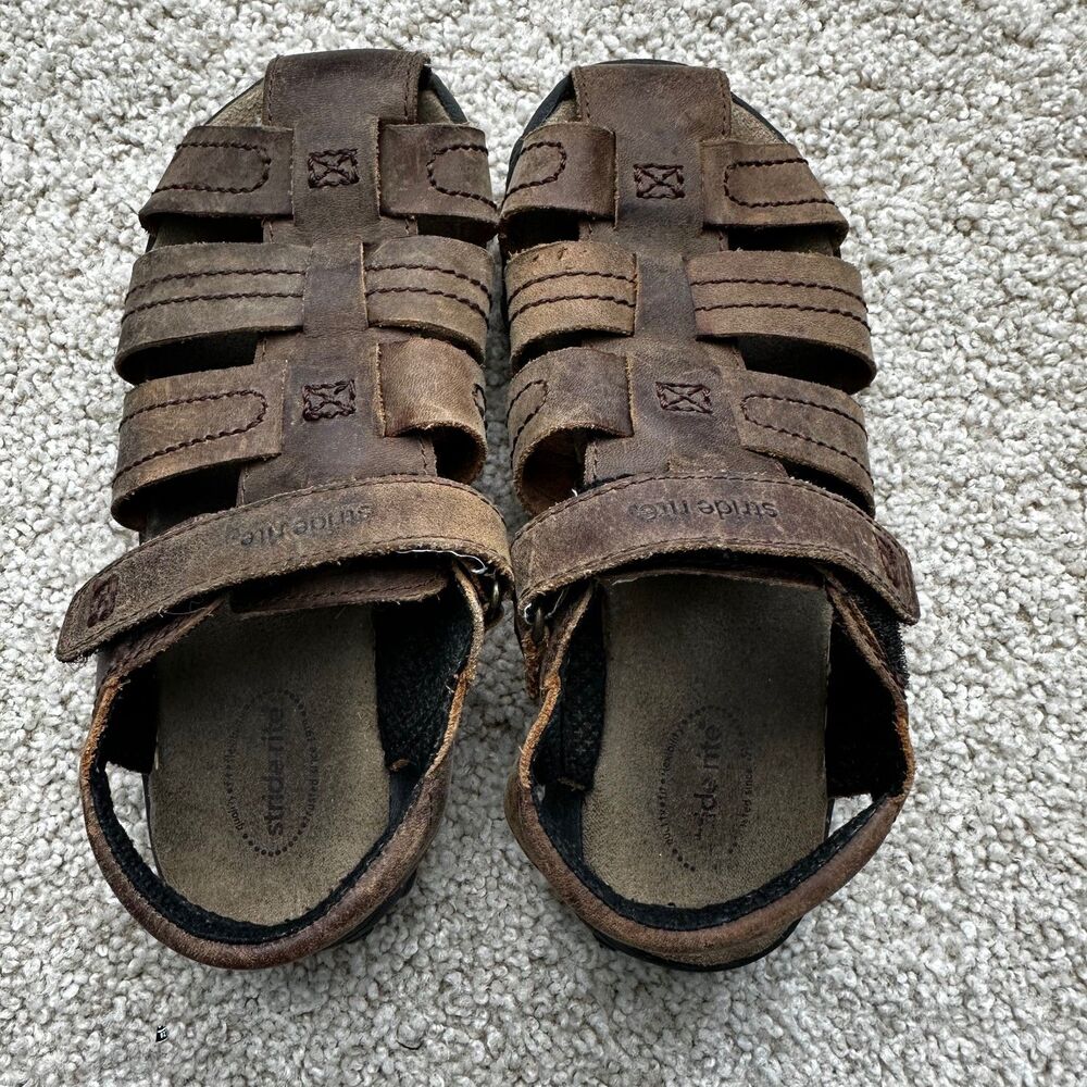 Stride Rite Hudsen Fisherman Brown Sandals Youth 13.5W